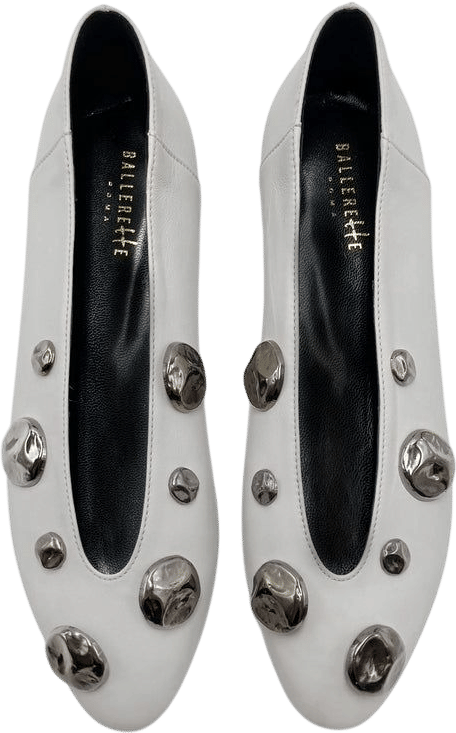 BallereTTe US Pearl Gray Leather Ballet Flats