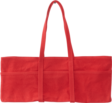 La Garçonne Exclusive Washed Canvas Canoe Tote, Medium - Red
