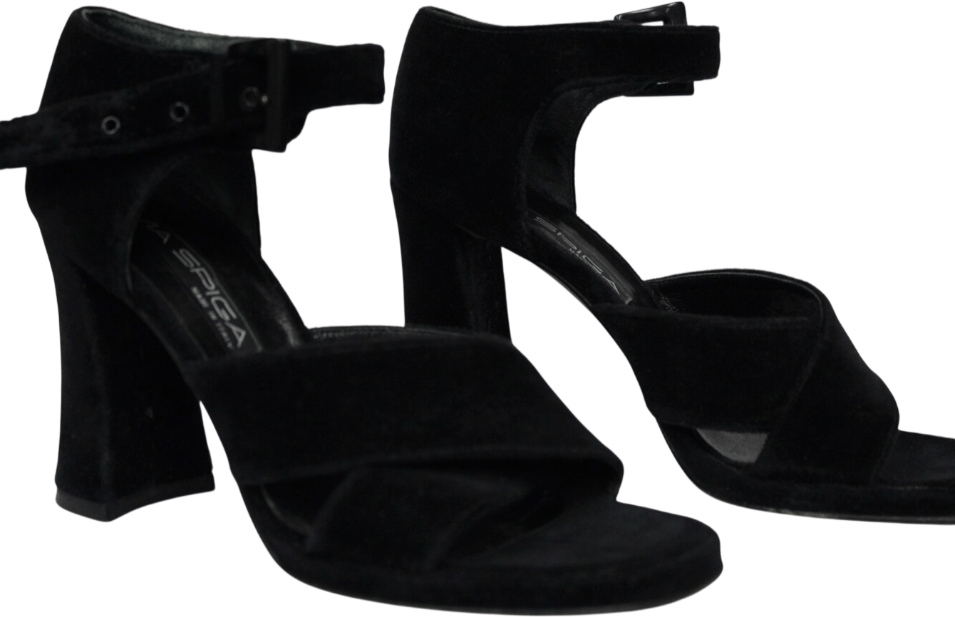 Vintage High Arch Via Spiga Heels in Black Velvet