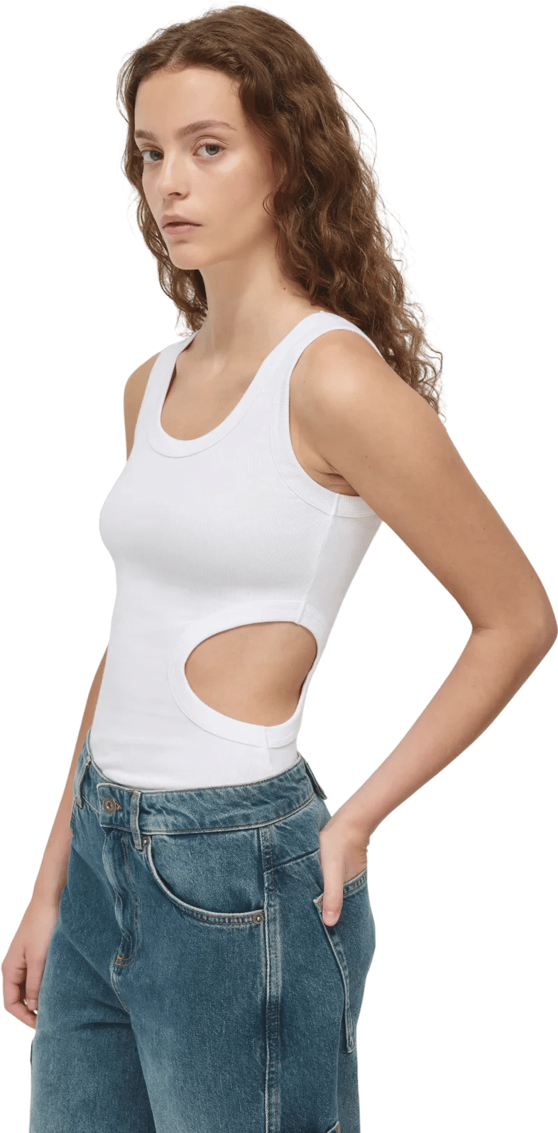 Core wardrobe & fancy at once. Women's Side Cutout Tank