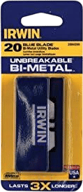 IrwinBlue Blade Bi-Metal Utility Blade, 20-Pack (2084200)