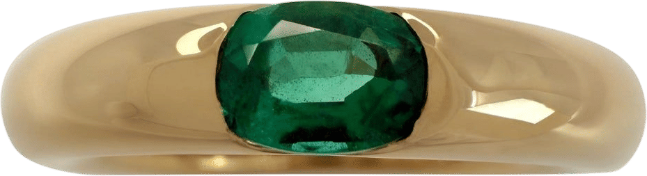 Vintage Cartier Vivid Green Emerald Solitaire Ring