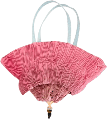 Hand pleated fairy purse silk natural dyes