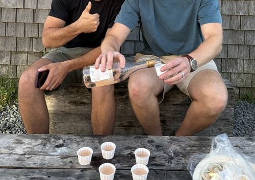 Drink free wine out of ketchup cups