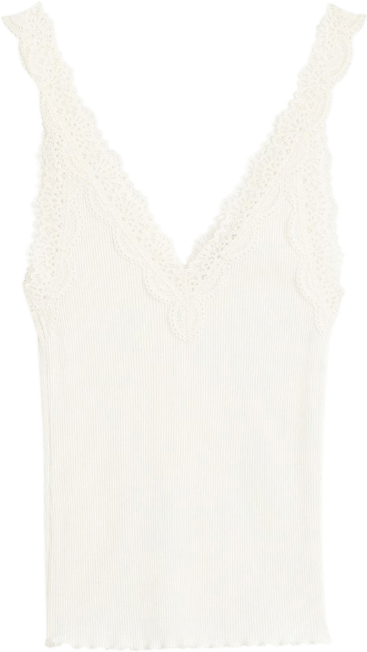 Madewell Lace-Trim Ribbed V-Neck Tank