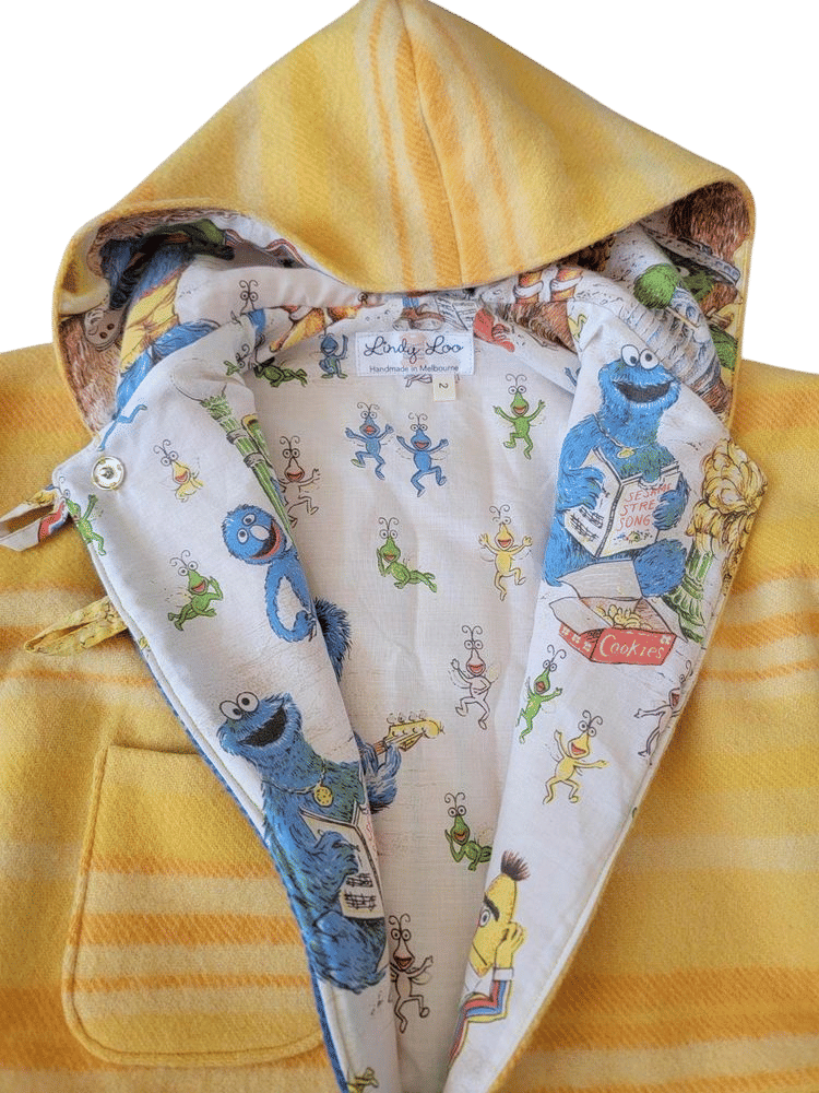 Muppets Striped Yellow Wool Coat Gender Neutral Size 2 - Etsy