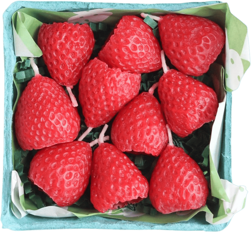 Strawberry Beeswax Birthday Candles