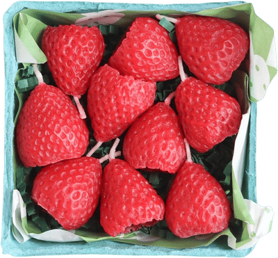 Strawberry Beeswax Birthday Candles