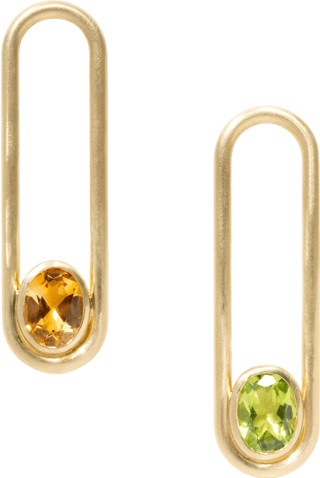 Peridot & Citrine earrings with heirloom birthstones by Spur Jewelry