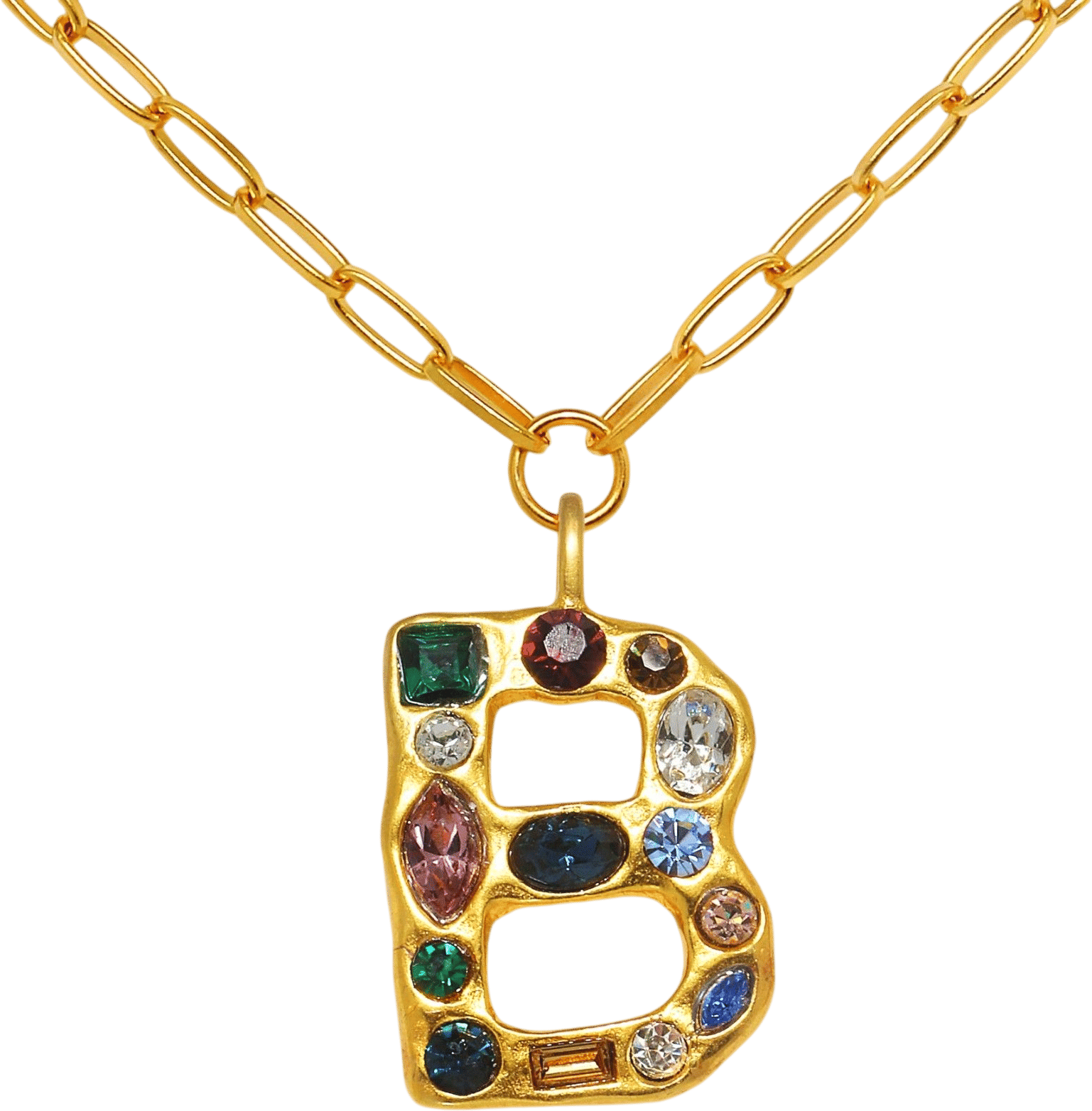 Sequin Emilie Gem Initial Necklace