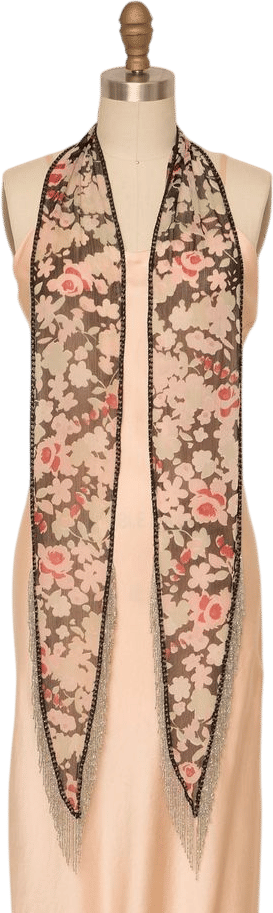 Beaded Floral Chiffon Shawl | Khata Space