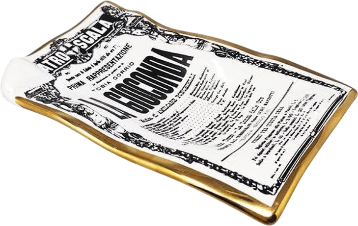 1960s Catchall / Vide-Poche in Porcelain "La Gioconda" by Piero Fornasetti