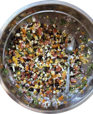rainbow corn and bean salad