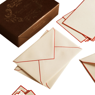 Classica Italiana Red Stripe Stationery Set