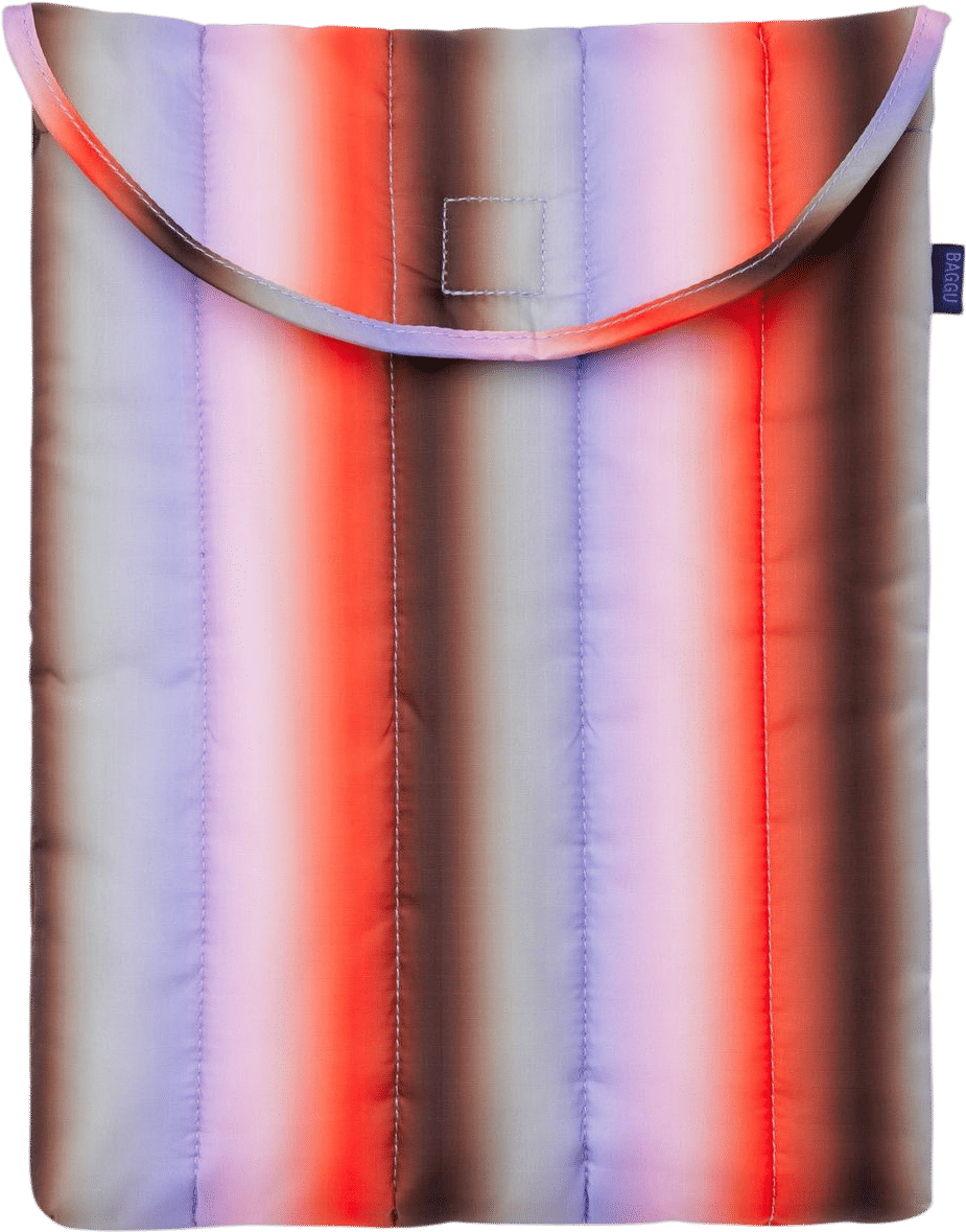 Baggu Puffy Laptop Sleeve 13"/14" Gradient Stripe Poppy & Lilac
