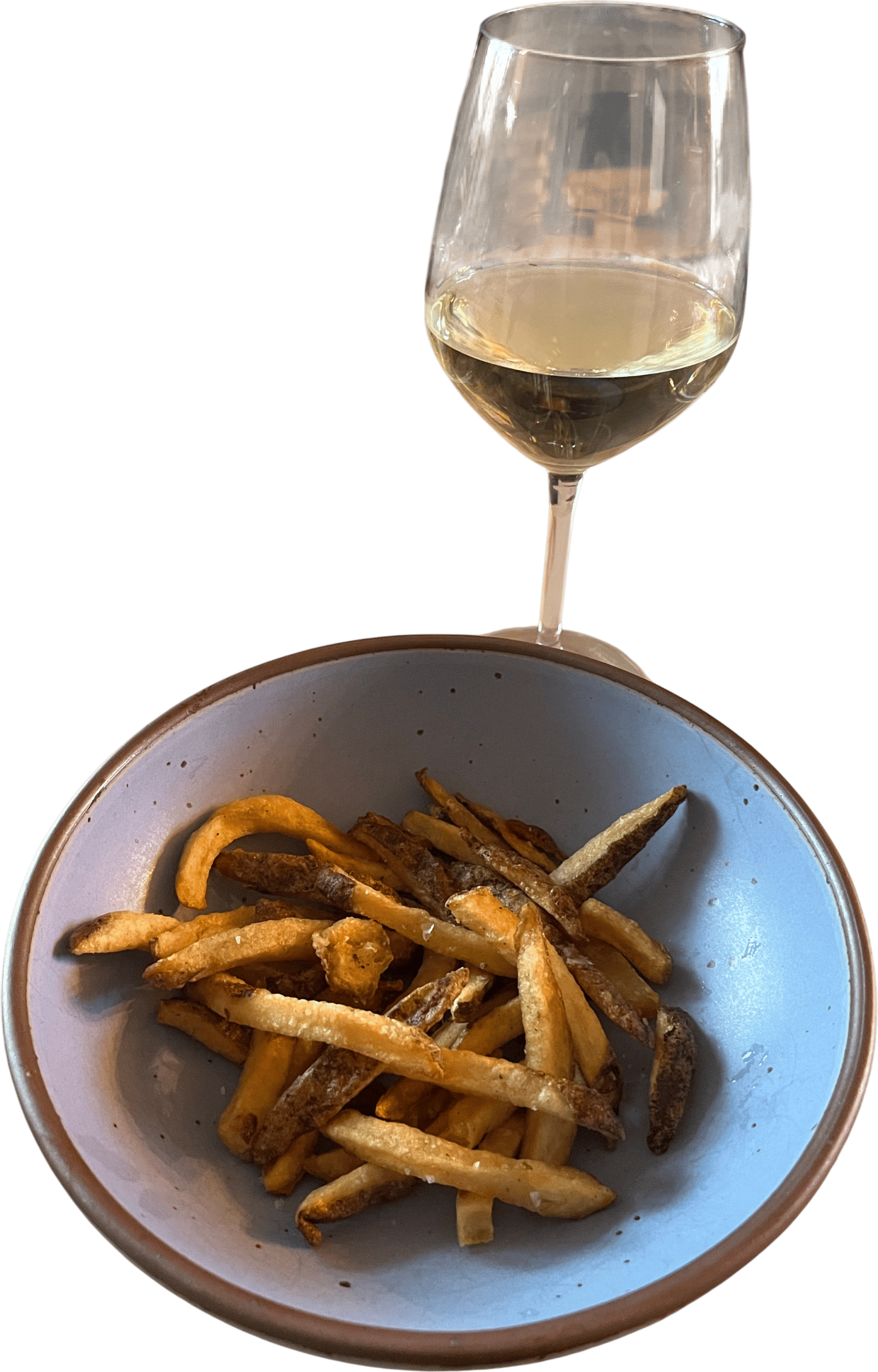 fries and wine