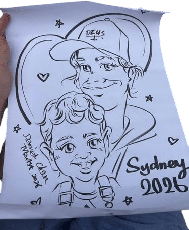 Get a caricature with your toddler