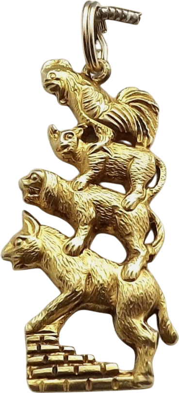 14K Gold Bremen Town Musicians Charm