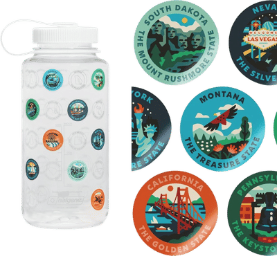 Fifty States Sticker Bottle