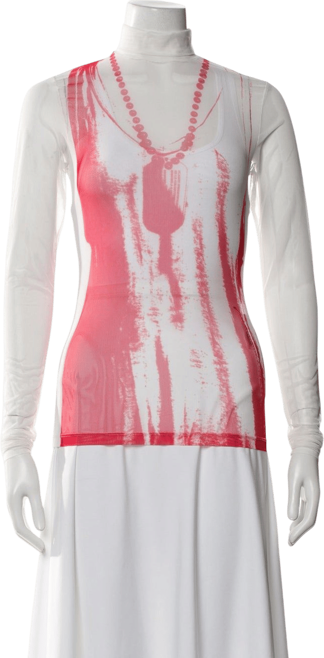 MM6 Maison Margiela Pink Graphic Print Long Sleeve Top
