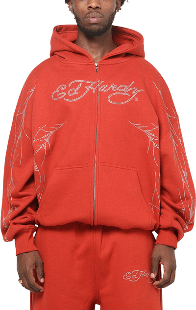Cyber Rhinestone Zip-Up Hoodie
