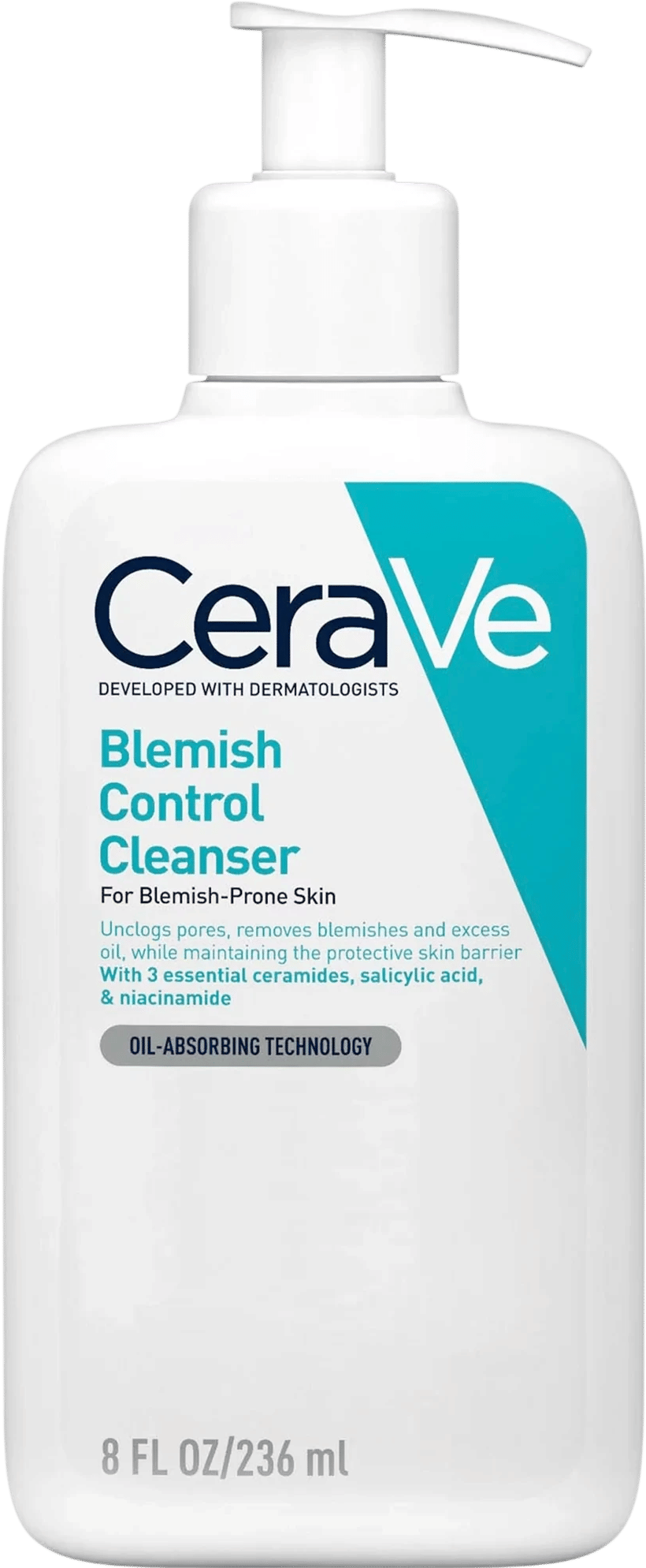 CeraVe Blemish Control Face Cleanser with 2% Salicylic Acid & Niacinamide for Blemish-Prone Skin 236ml