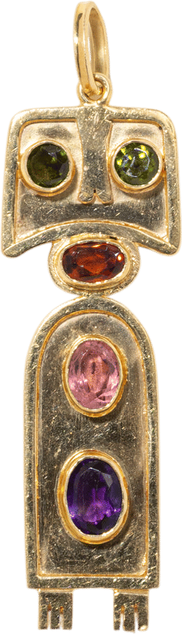 Vintage Italian 18k Multi Gemstone Pendant (c. 1944-1968)