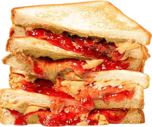 Peanut butter & jam sandwich (eaten while talking to the plumber about my proclivity to put egg shells down the disposal)