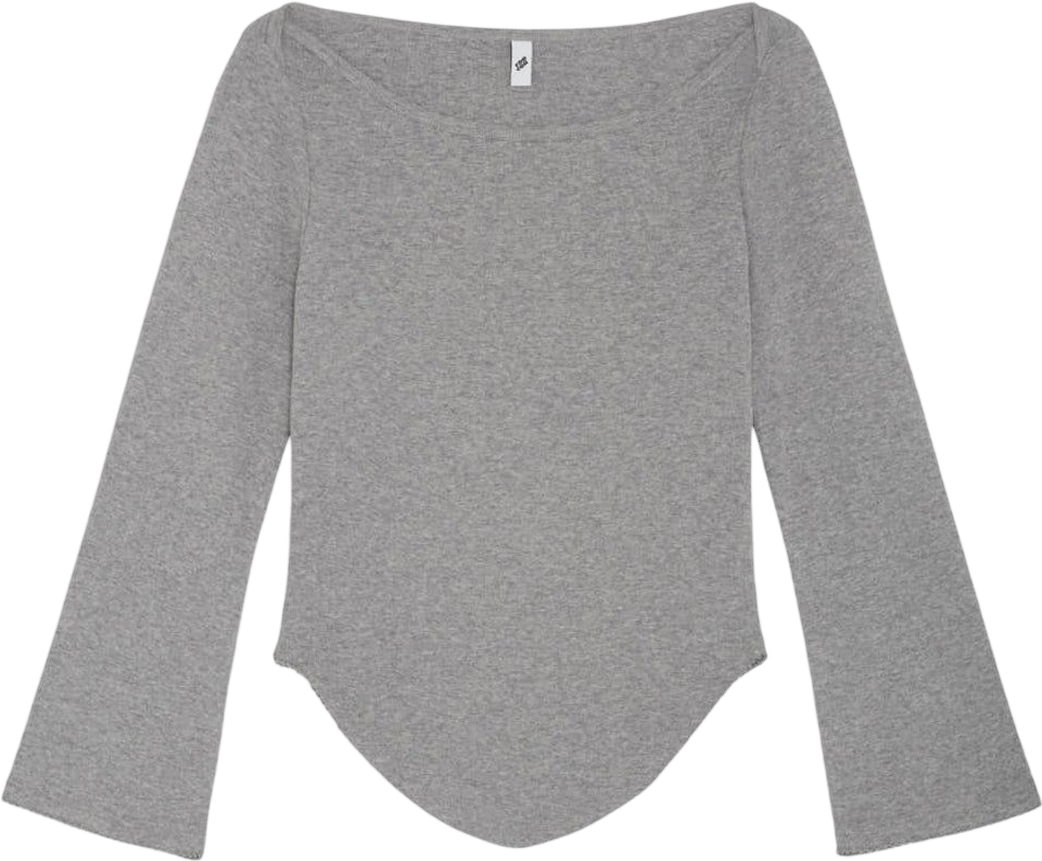 The Rina Long Sleeve: Grey Cotton Jersey