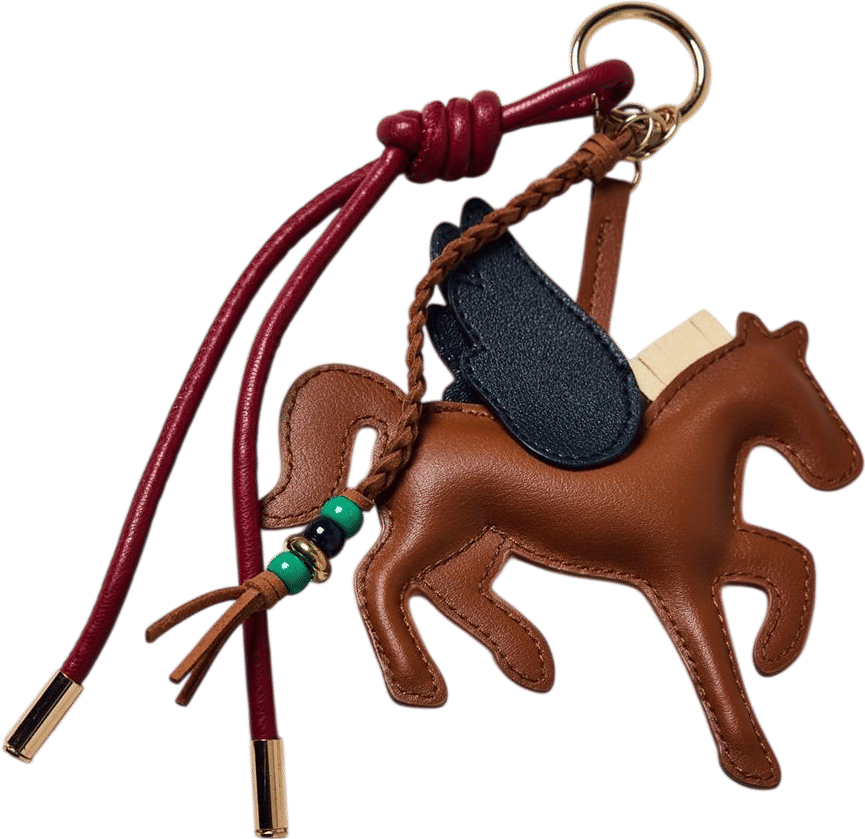 Corded Faux Leather Critter Keychain