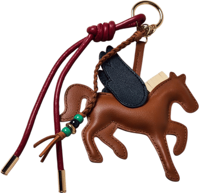 Corded Faux Leather Critter Keychain