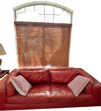 Vintage Red Leather Designer Couch