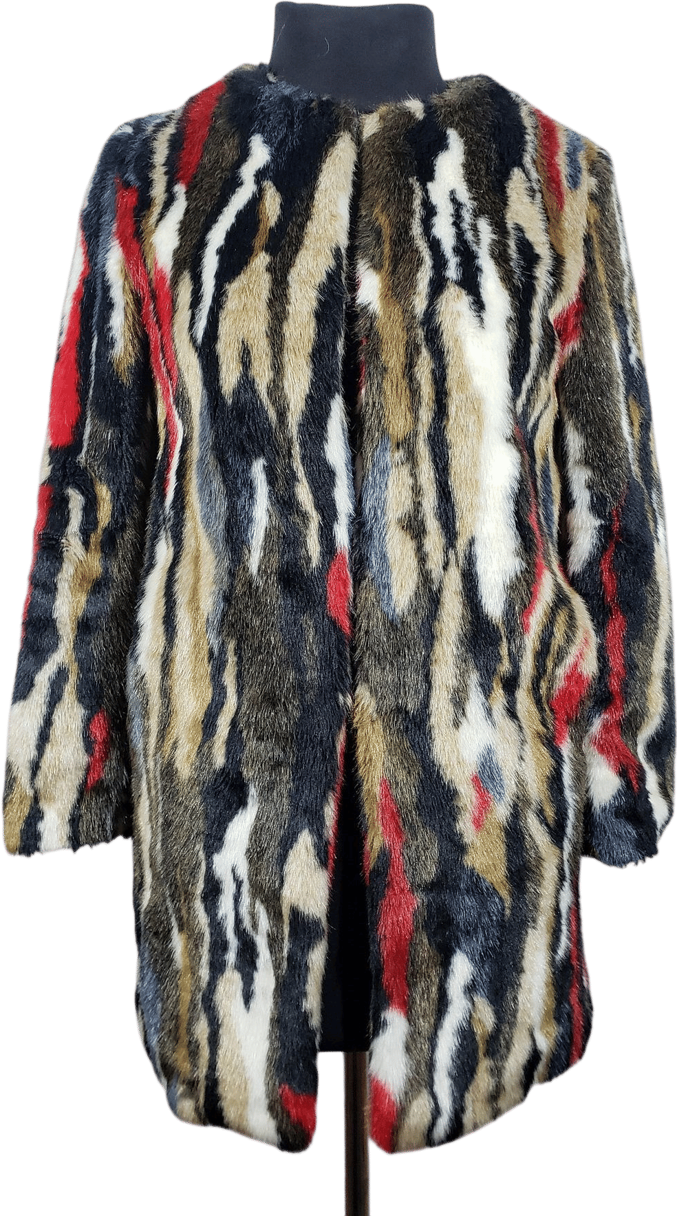 Etsy - Vintage Multicolored Faux Fur Coat