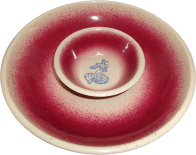 Vintage Aut-Tex Pottery Chip and Dip Bowl