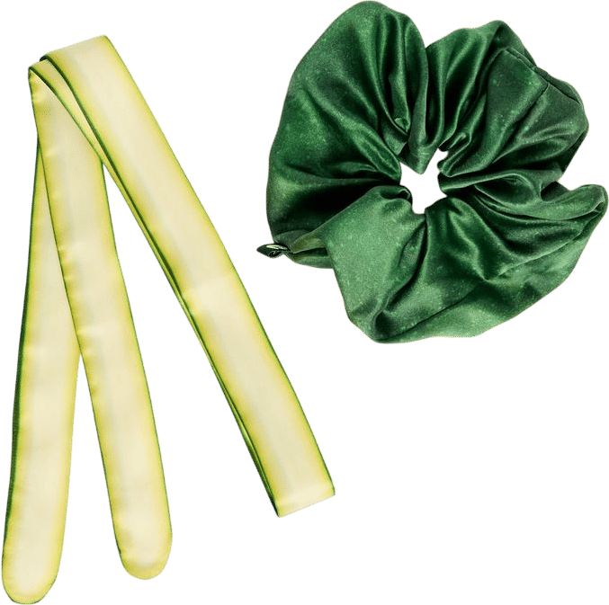 Silk Tie Scrunchie in Zucchini