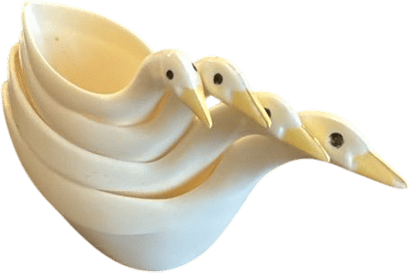 Vintage J.S.N.Y Goose Shaped plastic Measuring Cup Set , Nesting, 4 Pieces