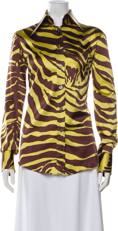 Vintage D&G 1990's Tiger Stripe Button-Up Top
