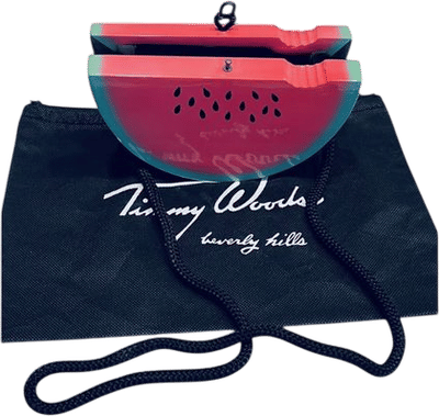 Watermelon Carved Wood Purse