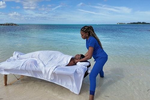 getting a massage on vacation