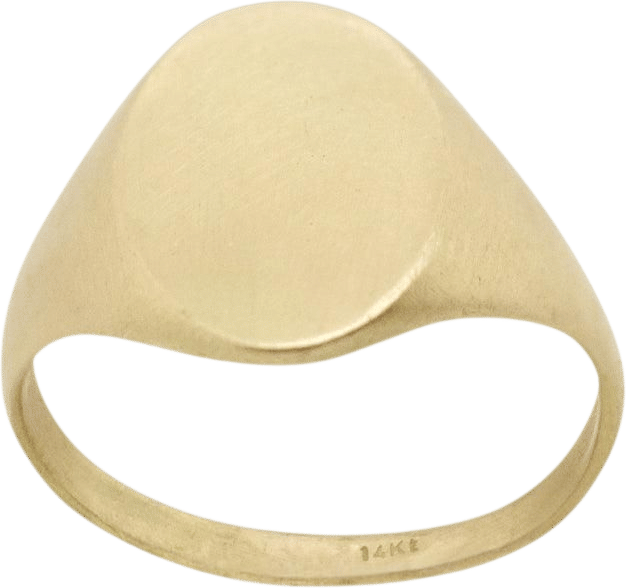 Gold Signet Ring with Raised Oval Centerpiece