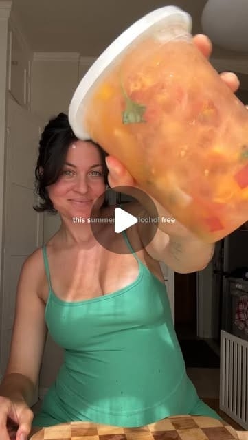 Tomato & Peach Deli Container Mocktail