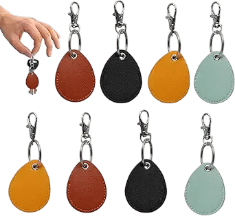 8 Pcs PU Leather Keychain Key Holder (4 Colors)