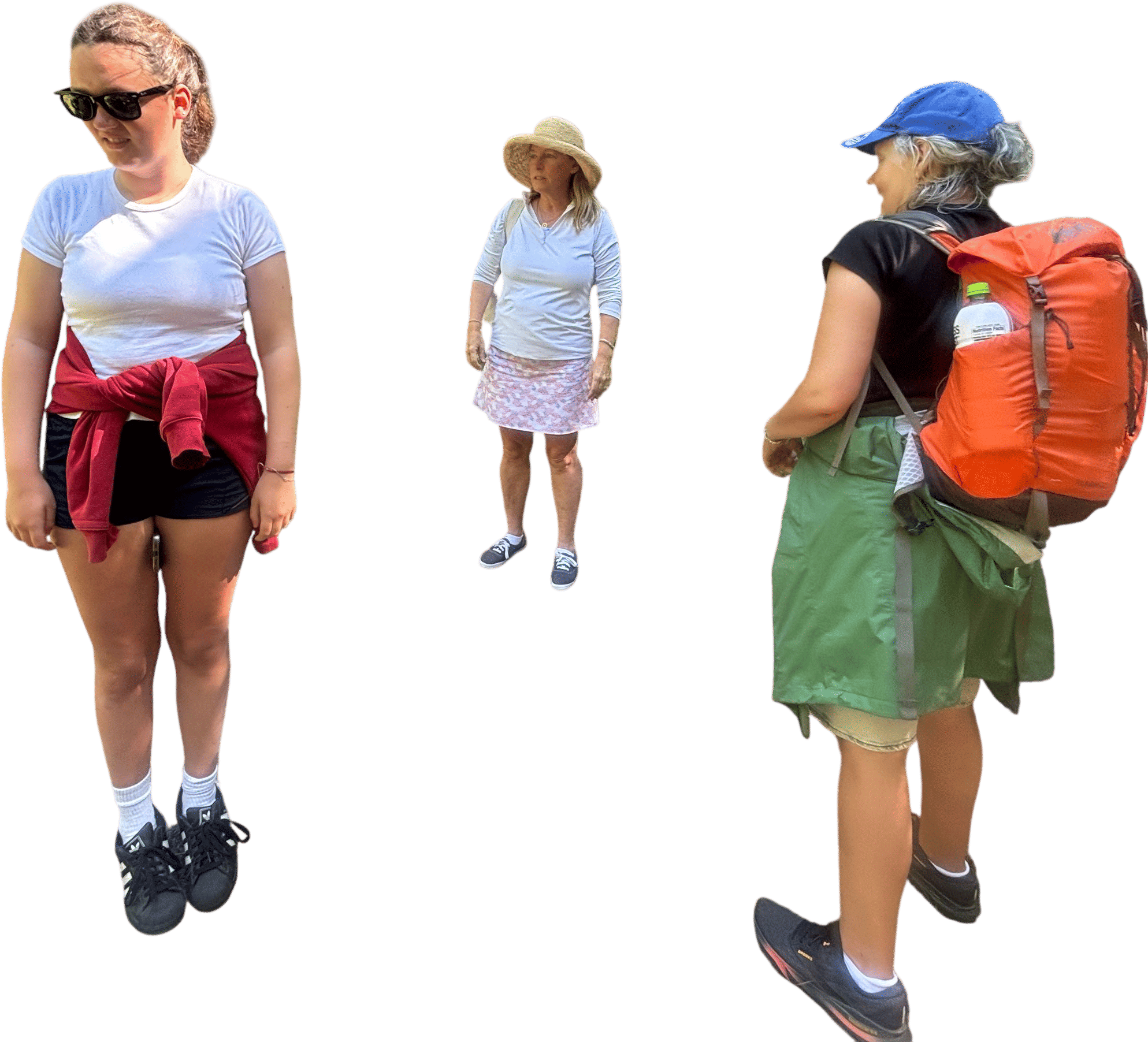 Going on a hike with your best friends and all of your moms