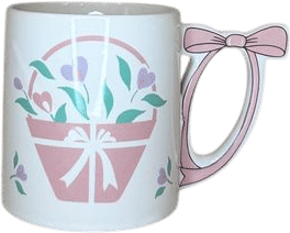 girly ribbon flower mug