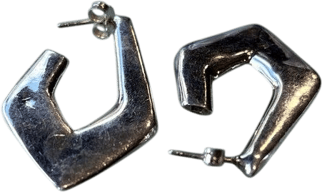 Sterling Silver Geometric Hoop Earrings