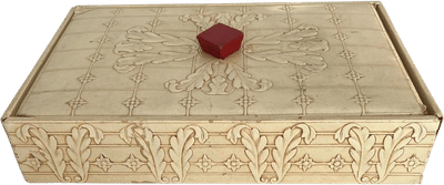 1950s Embossed Tooled Leather-Like Box With Lid