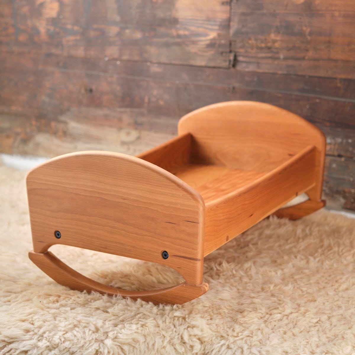 Cherry Wood Doll Cradle