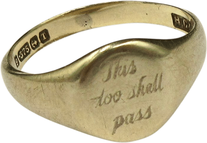 This Too Shall Pass Engraved Antique Signet Ring