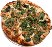 Spinach sesame pizza from Willie’s in Beacon Hill (Boston, MA)