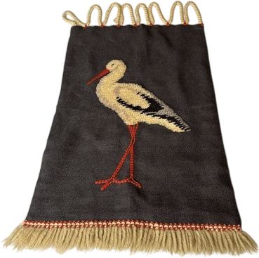 EBAY WATCHLIST:Vintage Crewel Yarn Latch Hook Embroidery Wool Wall Decor Crane Large